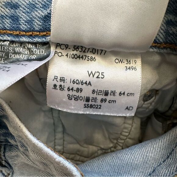 Levi 501 Raw Hem Denim Jean Light Distressed 90’s Vibe Summer Streetwear Shorts - Picture 3 of 8